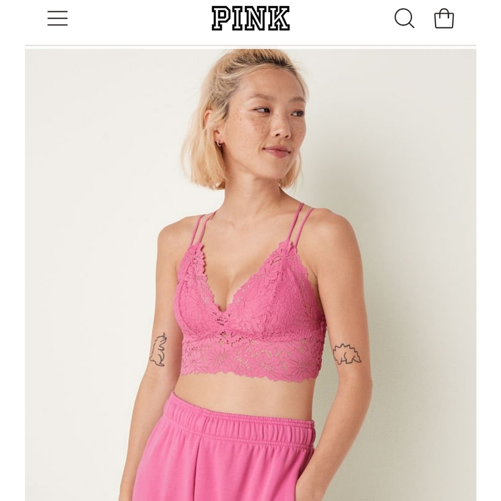PINK Victoria's Secret Longline Bralette Size small NWT Dusty Rose Color